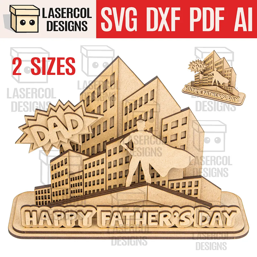 Father's Day Comic Gift Plaque (2 Sizes) - Laser Cut Files product image (1)