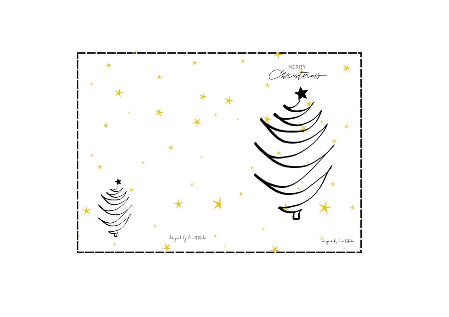 Foldable Christmas card, minimalistic Christmas tree product image (6)