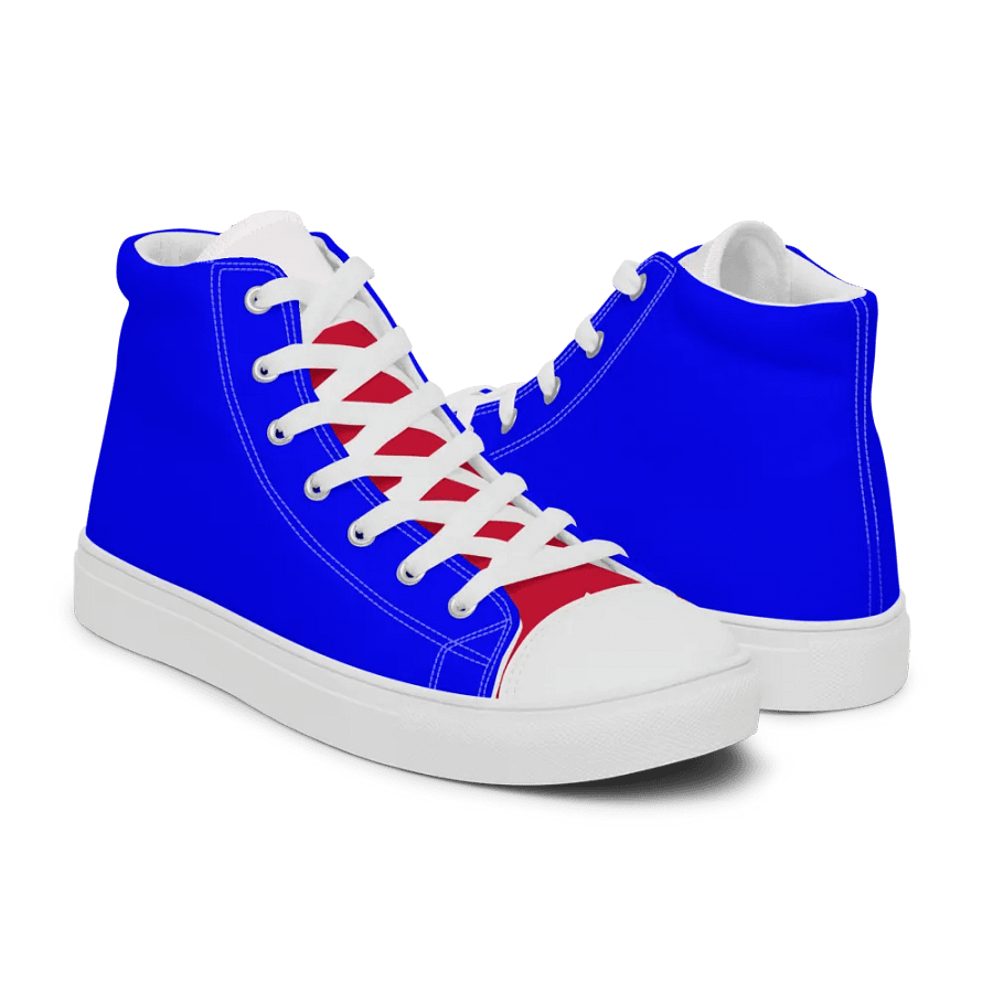 Men's red tonged high top canvas Flandan sneakers/ Red, White Blues product image (9)