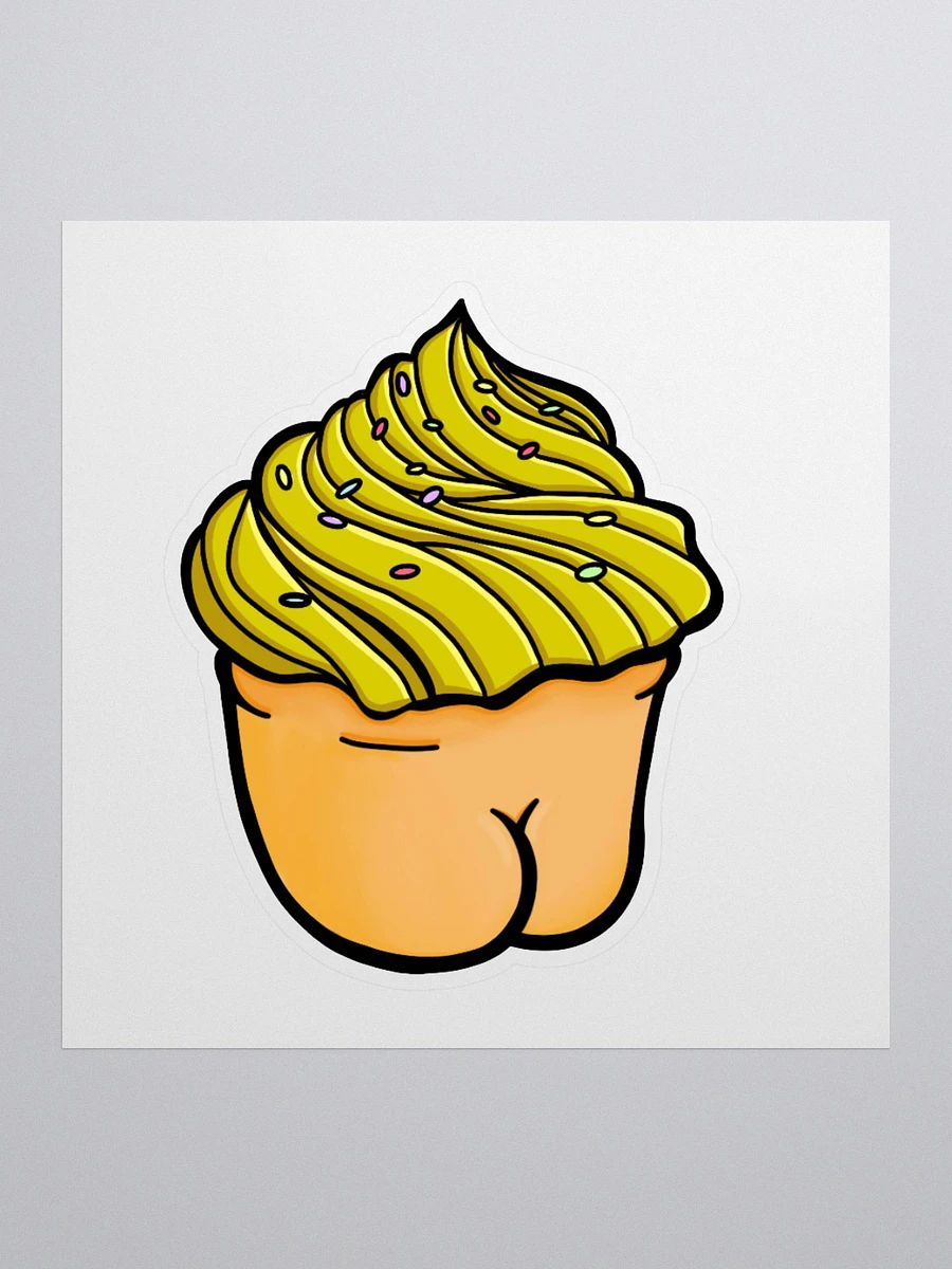AuronSpectre Cheeky Cupcake Sticker - Yellow product image (1)