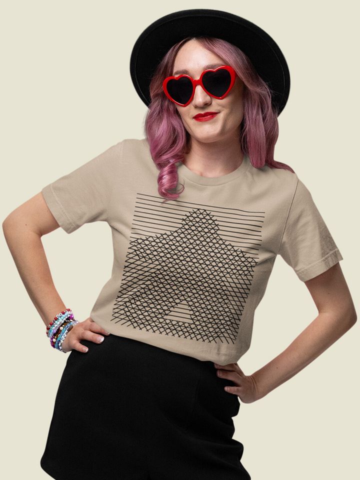 Meeple Lines Cross-hatch T-shirt for Board Gamers - Tan product image (1)