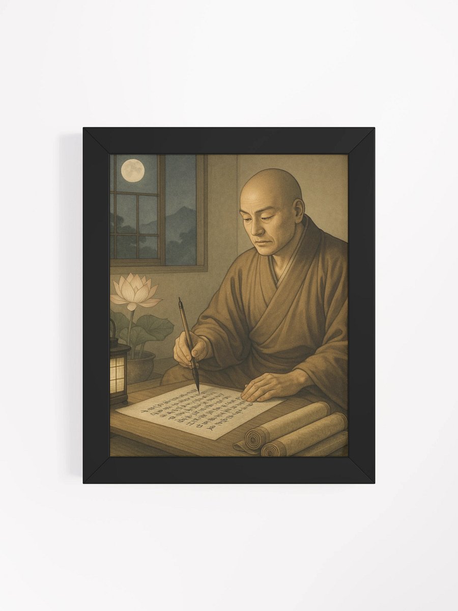 Nichiren Daishonin Writing the Gosho – Framed Matte Poster for Nichiren Buddhism Practitioners product image (58)