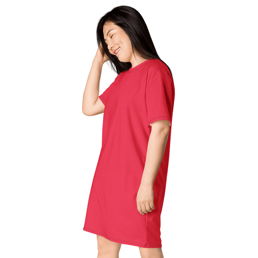 Oversized T-Shirt Dress - Vivid Radical Red, Sizes 2XS-6XL product image (3)