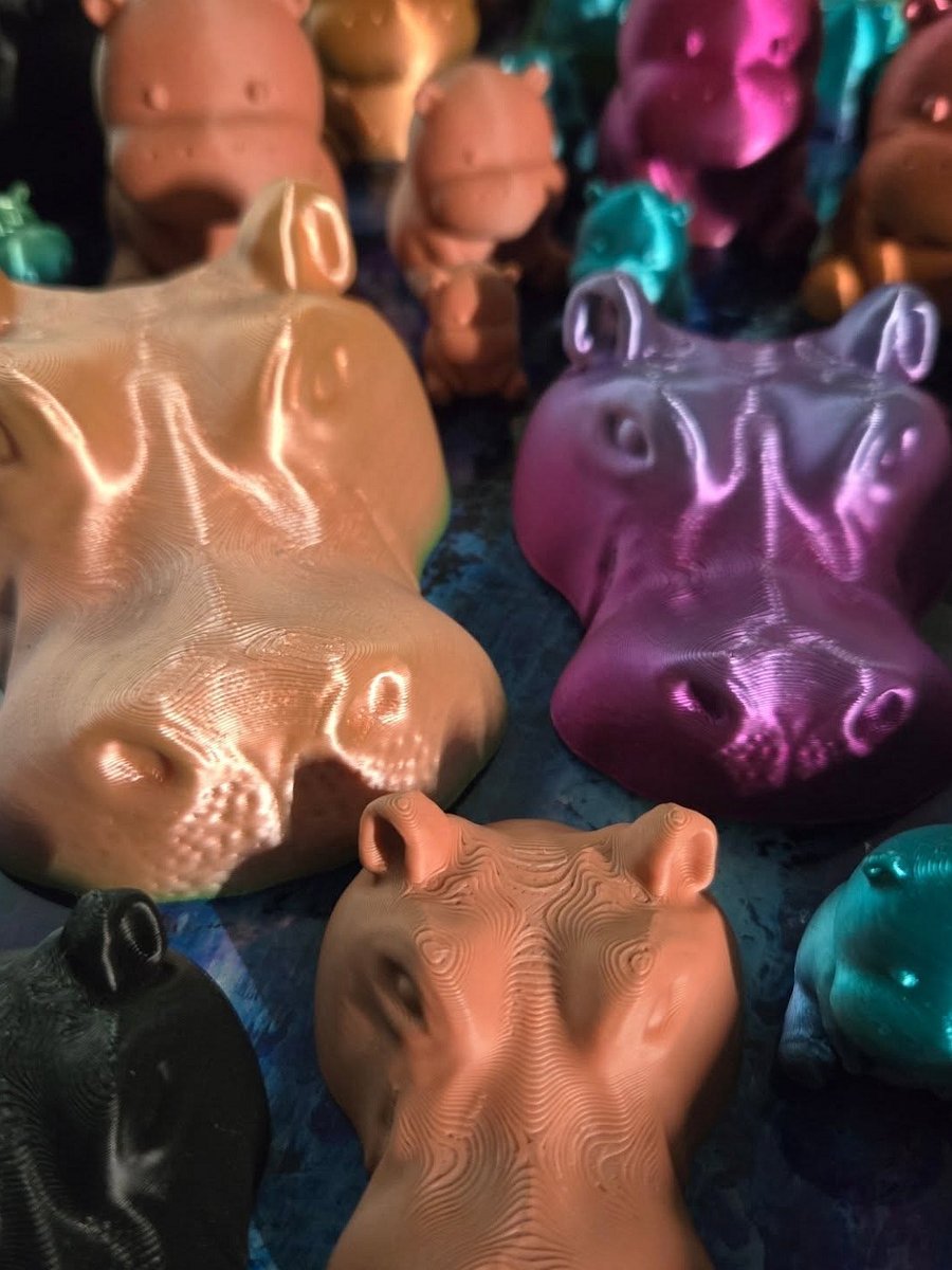 Small Laying Hippo Head - 3D Printed product image (4)