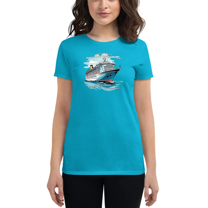 Mona Littlemore's Pineapple Cruise Lines Women's blue as the sea T-shirt product image (1)