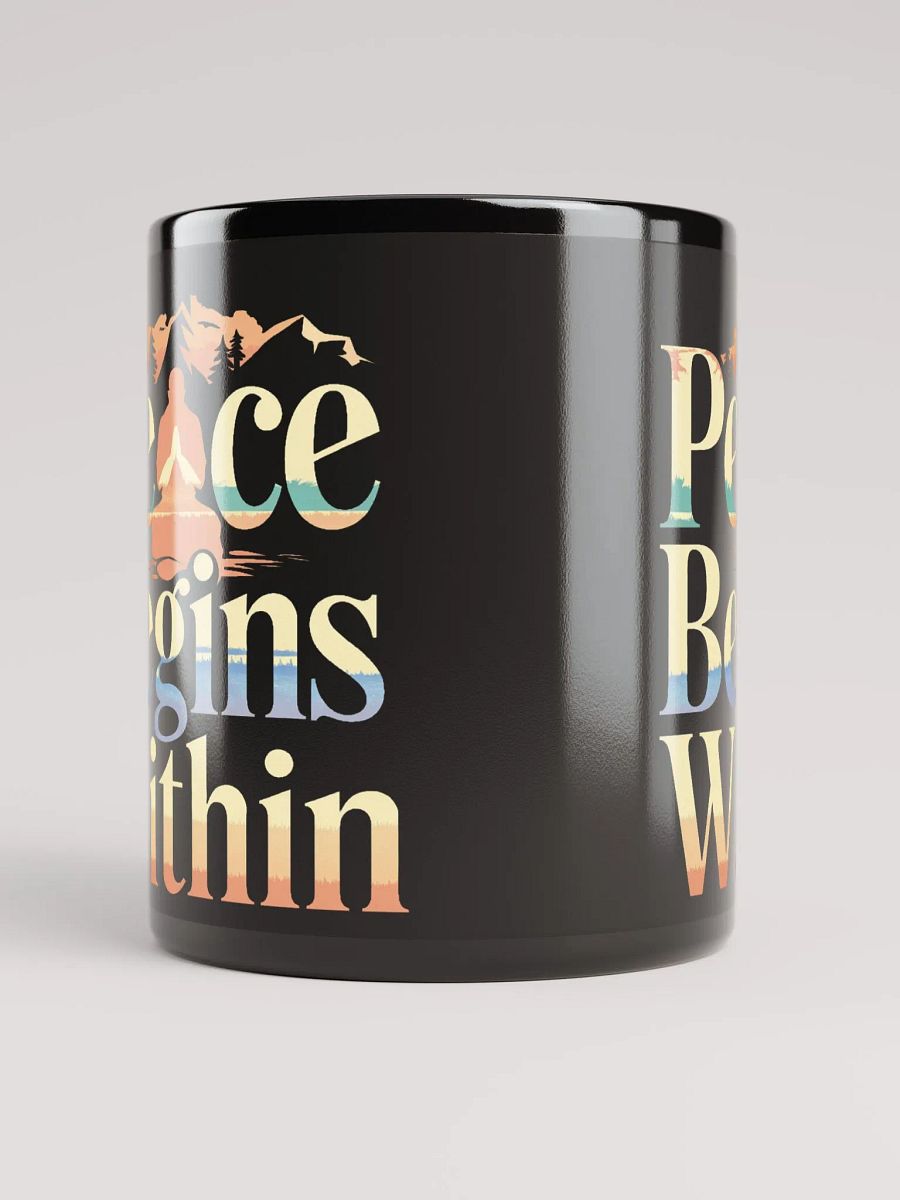 "Peace Begins Within" #Motivational Glossy Black Mug product image (5)