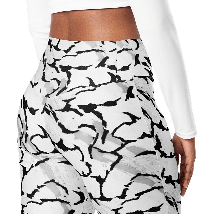 Black White Flare Leggings product image (2)