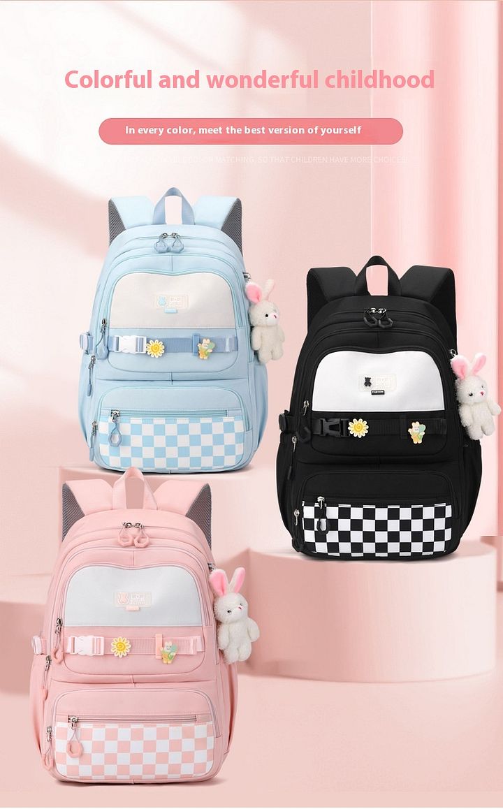 High School Student Burden Reduction Spine Protection Large Capacity Simple Backpack product image (2)
