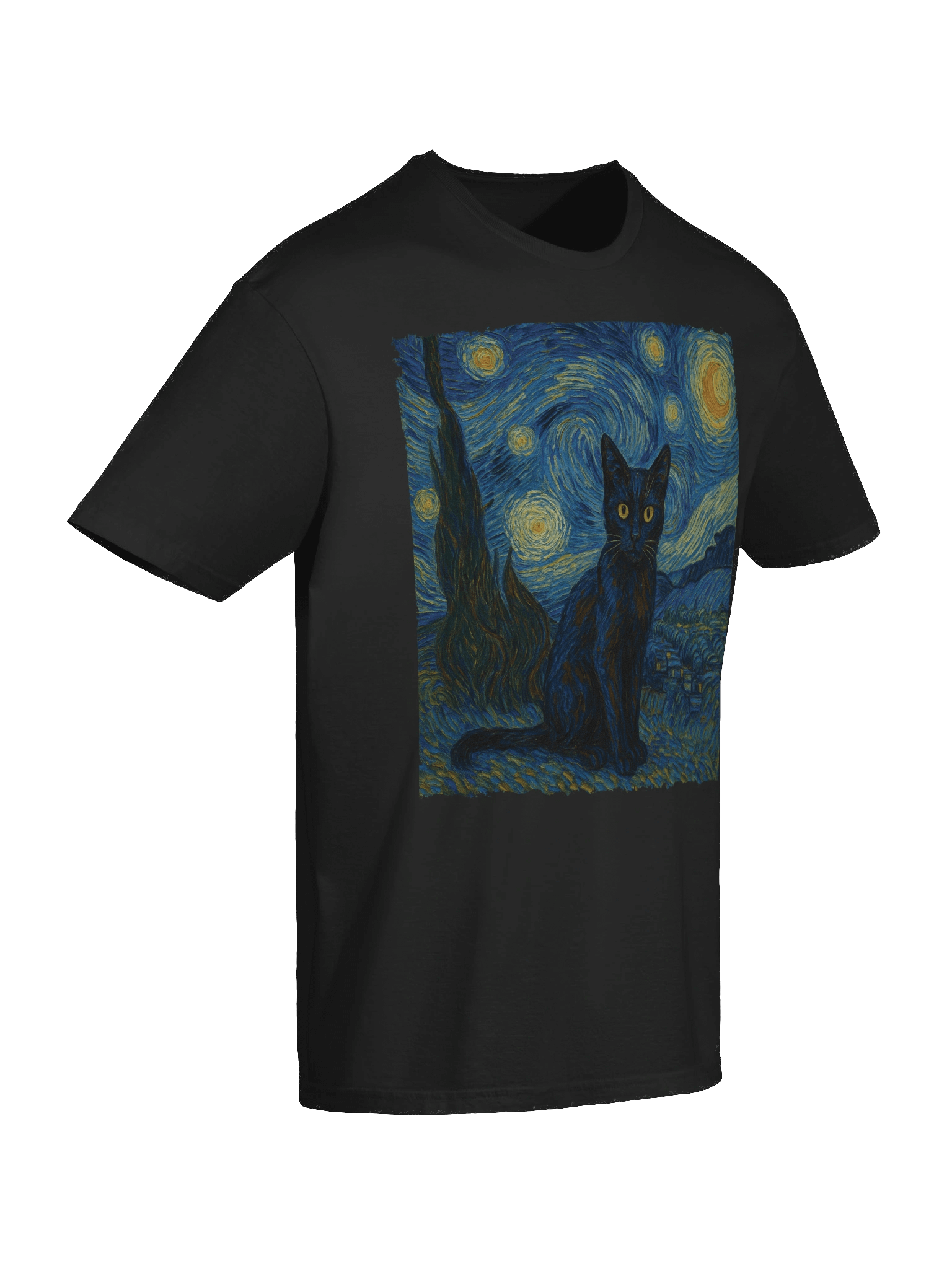 Starry Night Black Cat T-Shirt product image (80)
