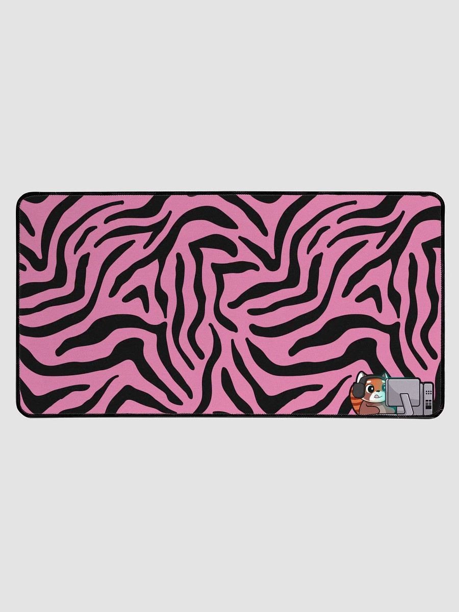 Gaming Bear Desk Mat (Pink Zebra) - 15.5" x 31.5" product image (1)