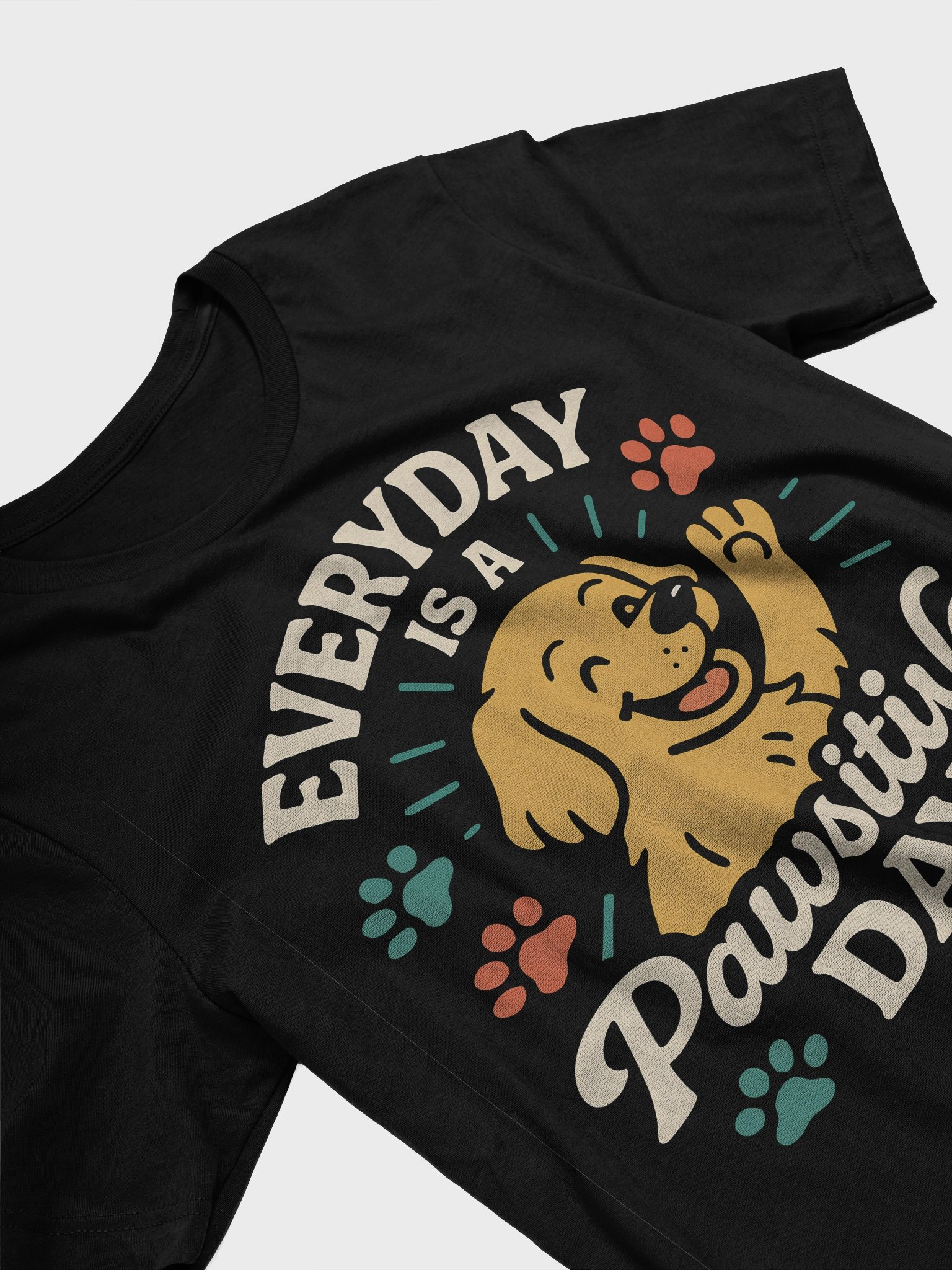 Pawsitive Day Illustrated T-Shirt product image (3)