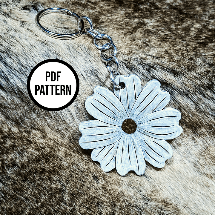 Simbelmynë Flower Leather Keychain PDF Pattern product image (1)