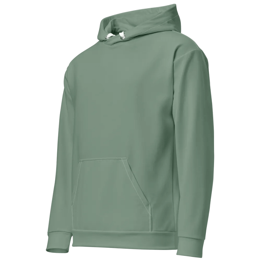 Plain Medium Sage Green Soft Summer Unisex Recycled Polyester Heavyweight Premium Hoodie by Treasure Pie product image (3)