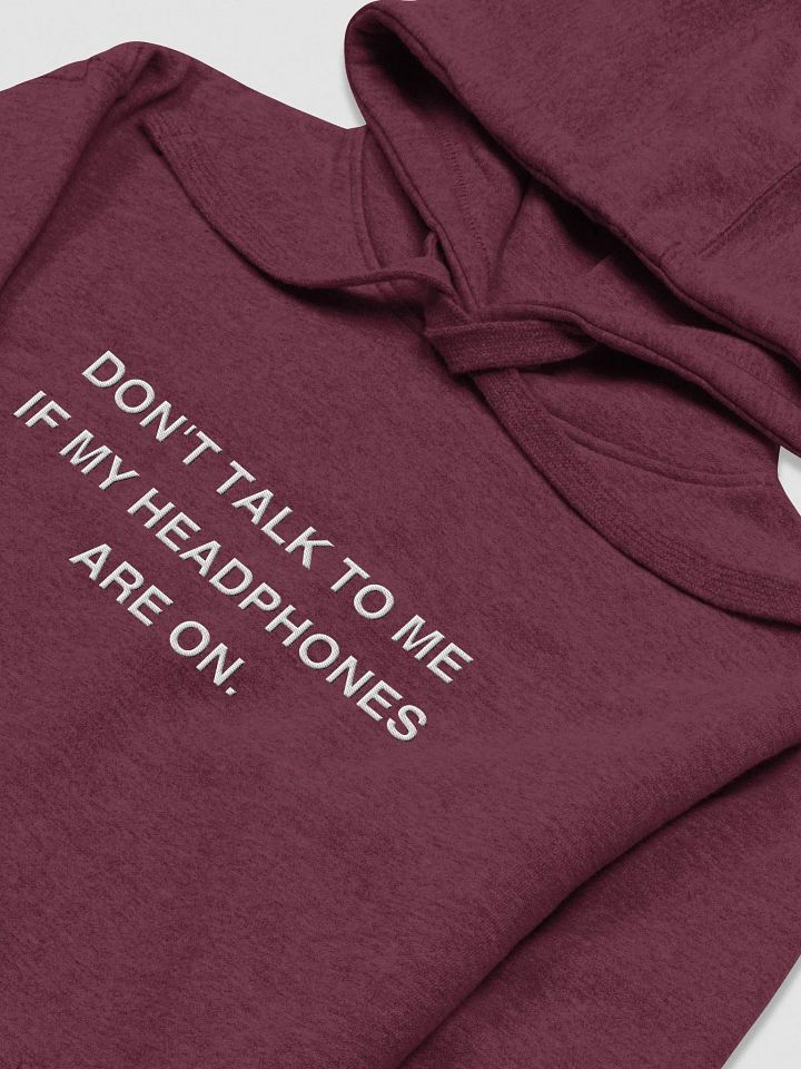HEADPHONES ON (white design) embroidered heavyweight hoodie product image (1)