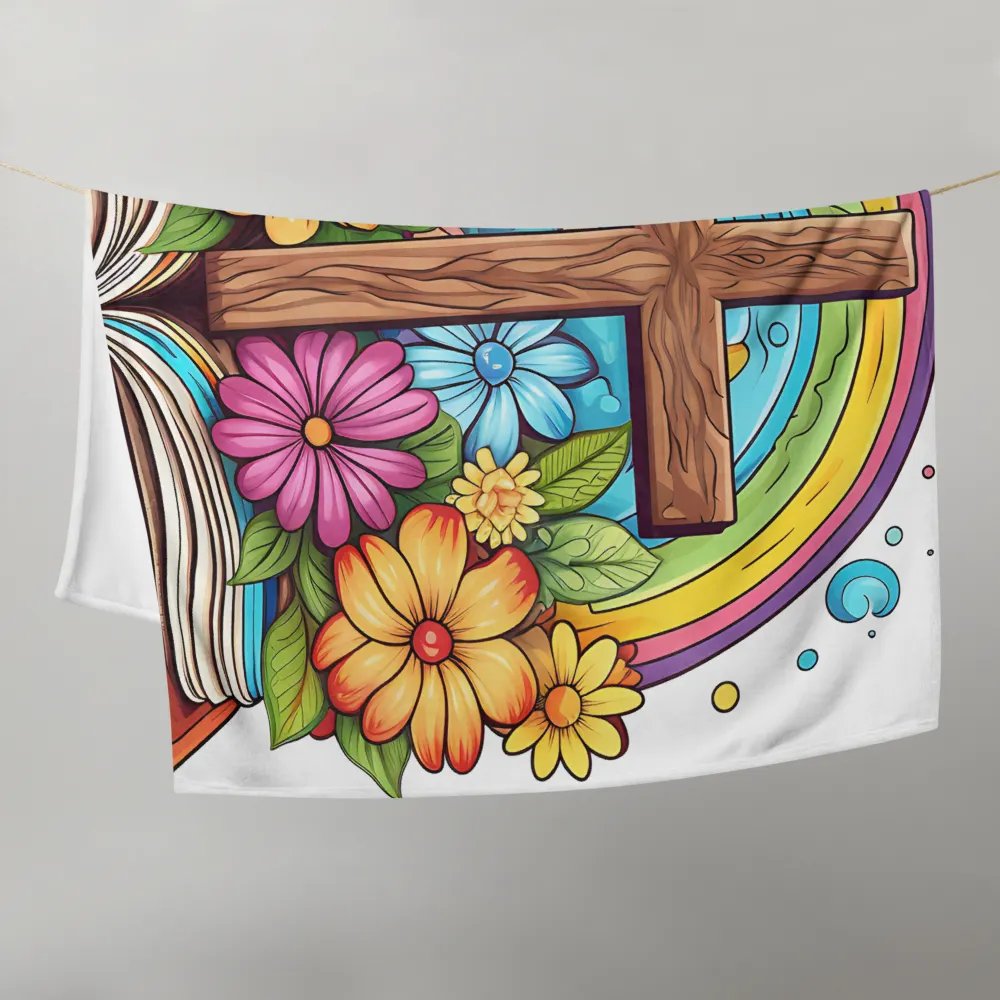 Beautiful Wooden Cross & Floral Throw Blanket product image (21)