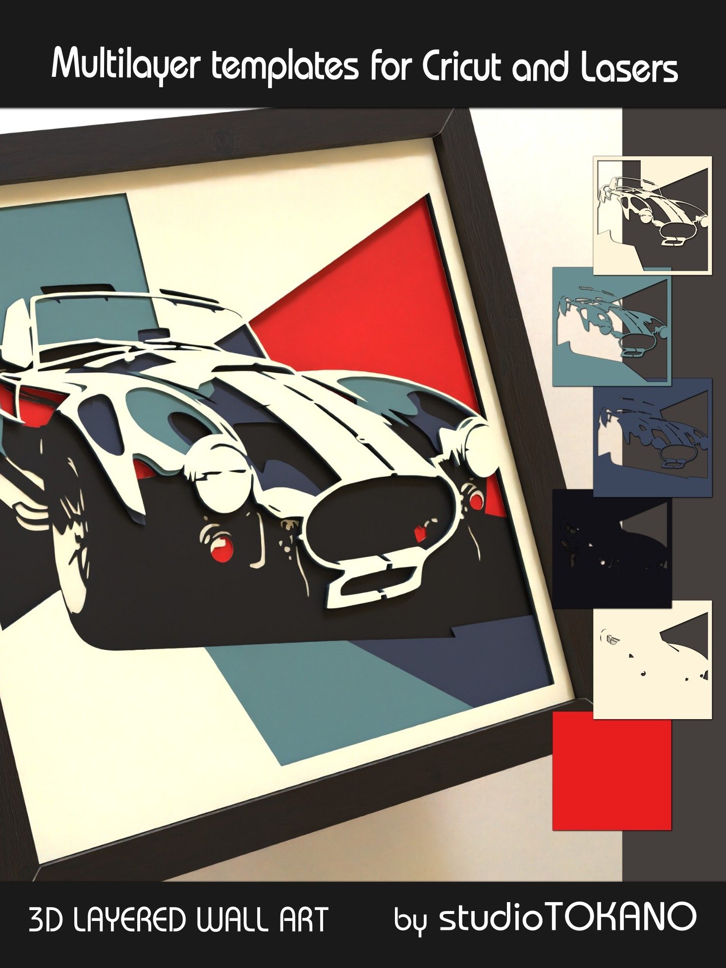 Shelby Cobra Classic Car 3D SVG product image (4)