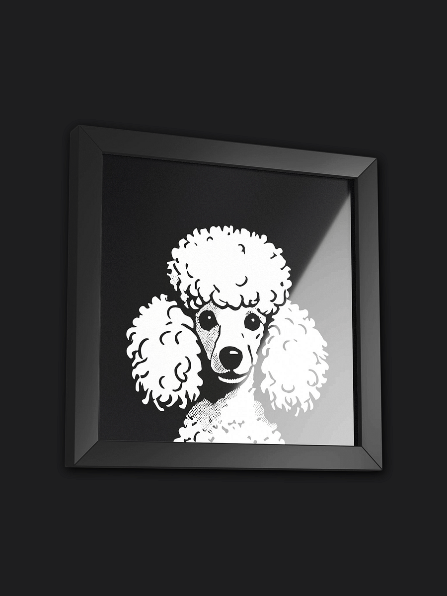 Pop Art Poodle White On Black Framed Print product image (3)