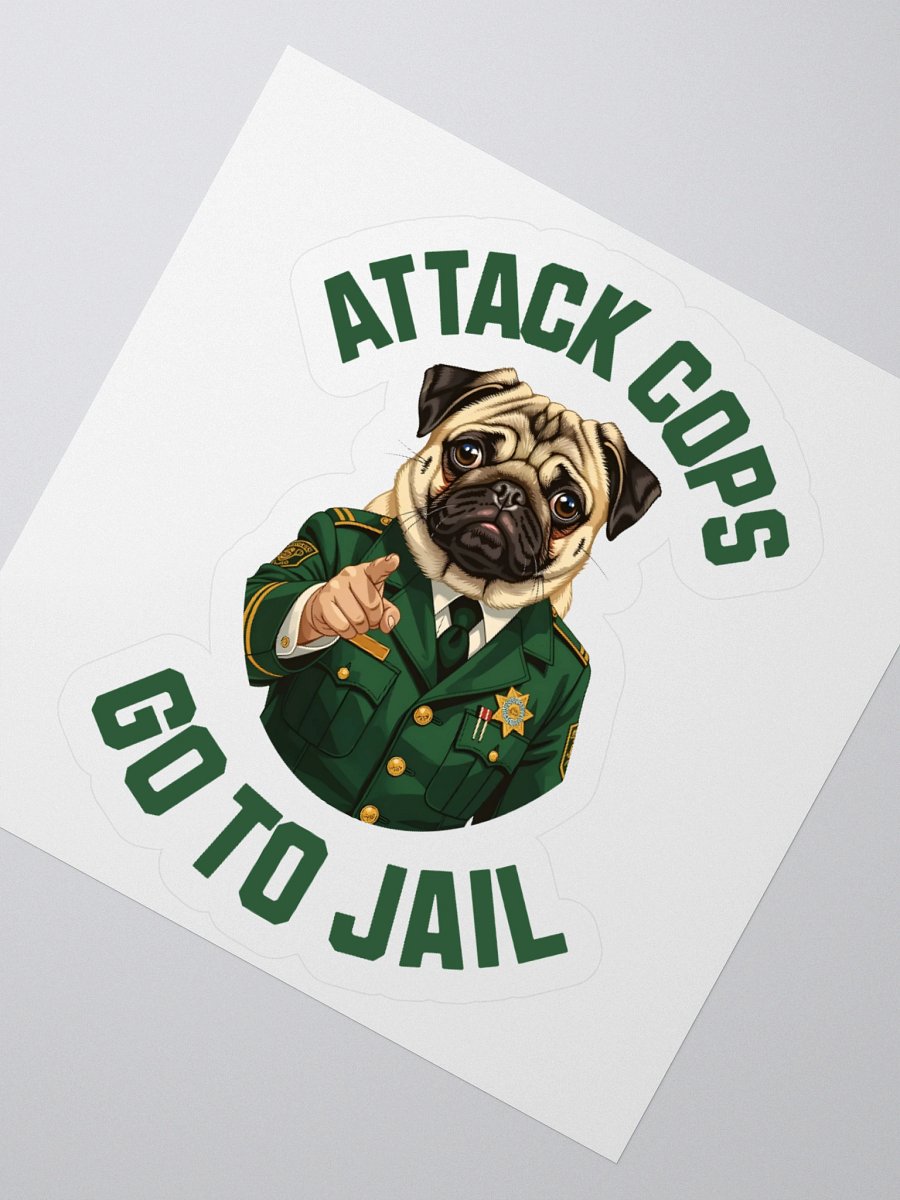 "Attack Cops Go to Jail" stickers - green ink product image (2)
