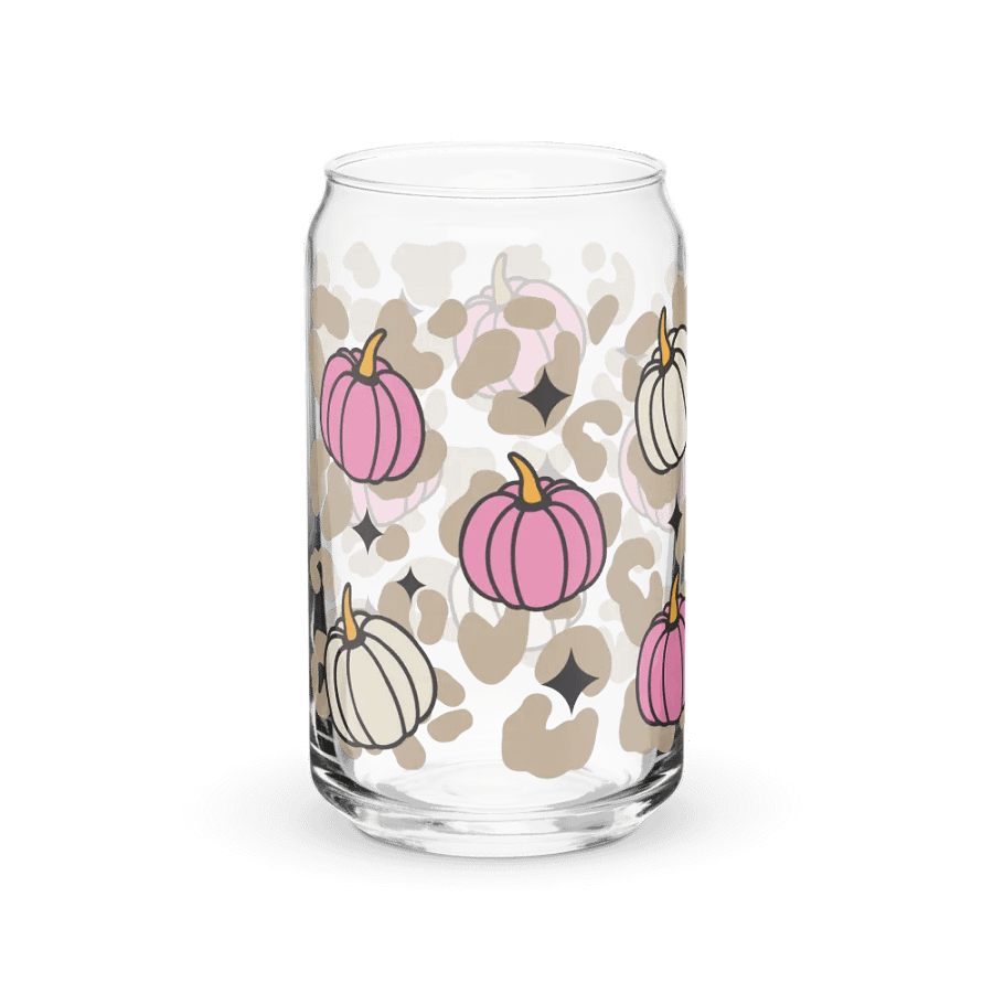 Pink Starry Pumpkin Can Glass, Wood Cover and Metal Straw product image (10)