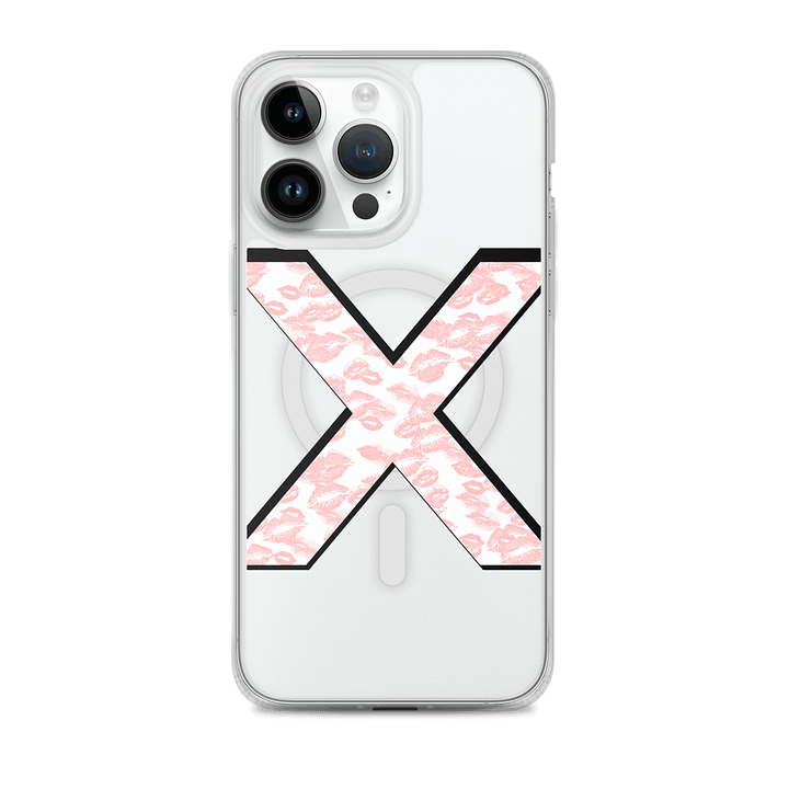 White X Pink Lipstick Kisses Phone Case product image (1)