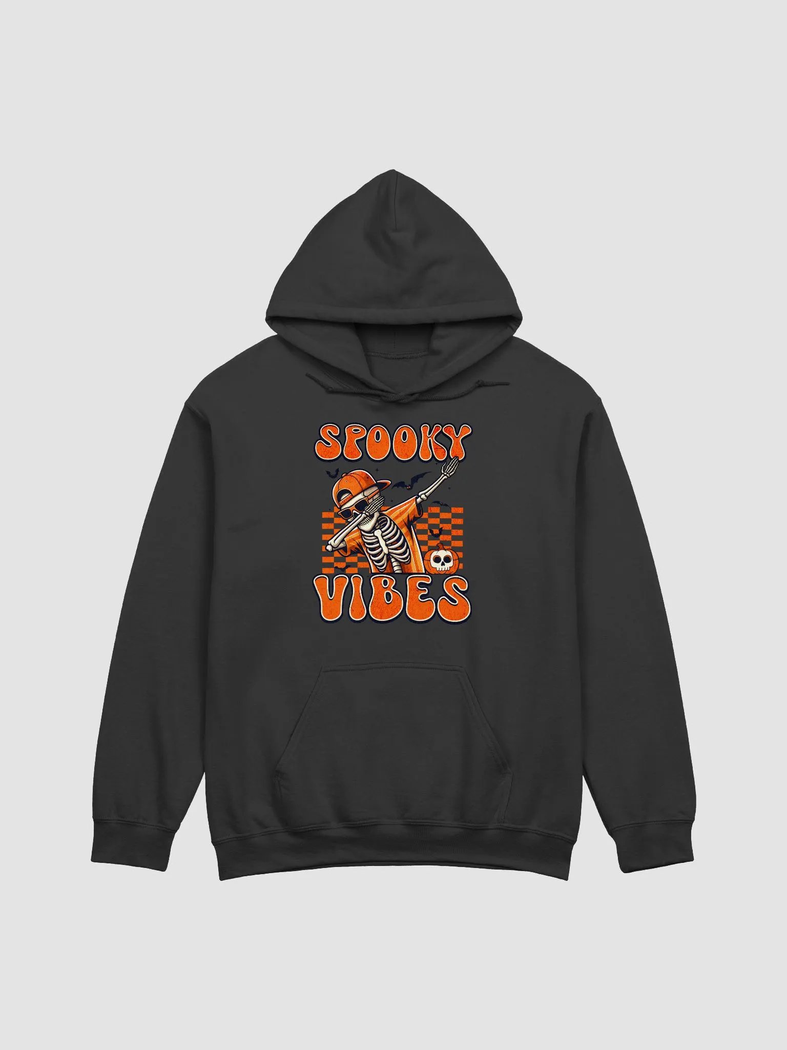 Retro Spooky Vibes Dabbing Skeleton Halloween Design Hoodie product image (7)