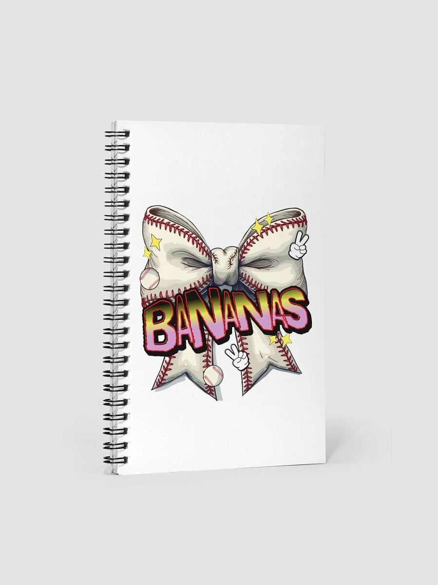 Bananas Bow Baseball Spiral Notebook product image (2)