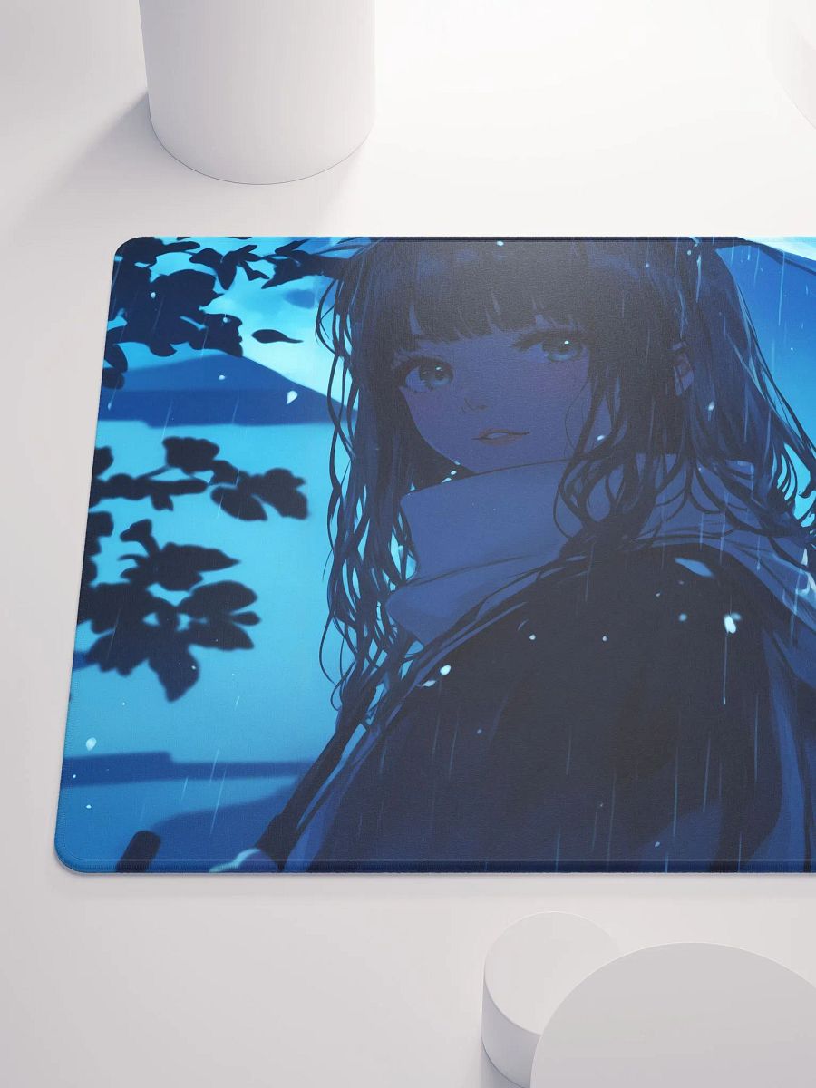 Anime Girl in the rain at night gaming mouse pad product image (6)