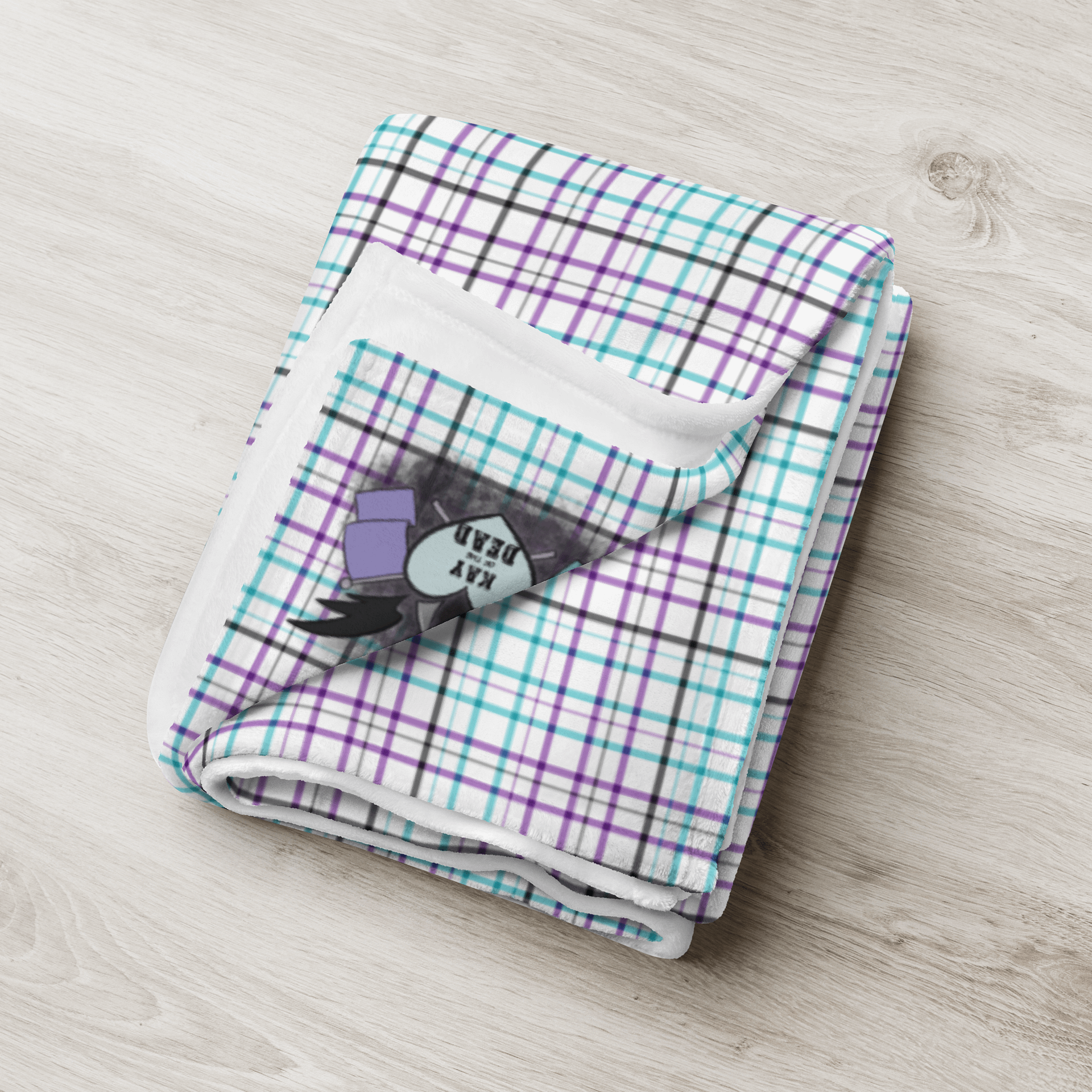 White Plaid Throw Blanket product image (4)