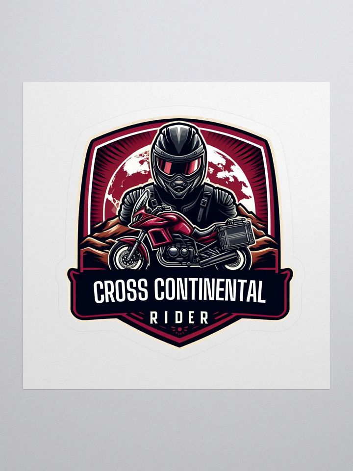 Cross Continental Rider Kiss Cut Stickers | AI design cross continental touring product image (1)