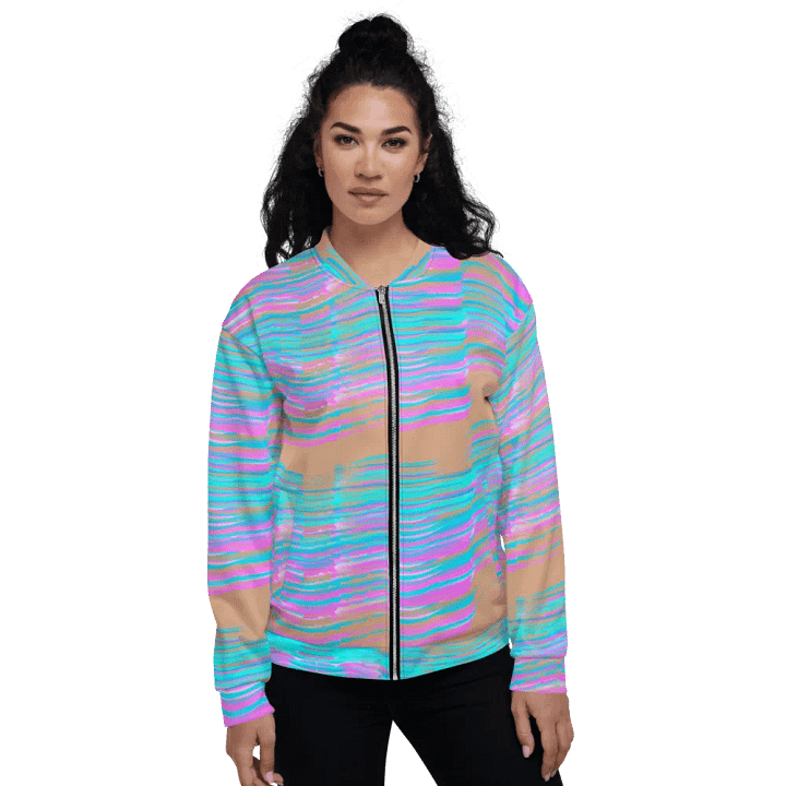 Northern Sky Pink and Blue Bomber Jacket product image (2)