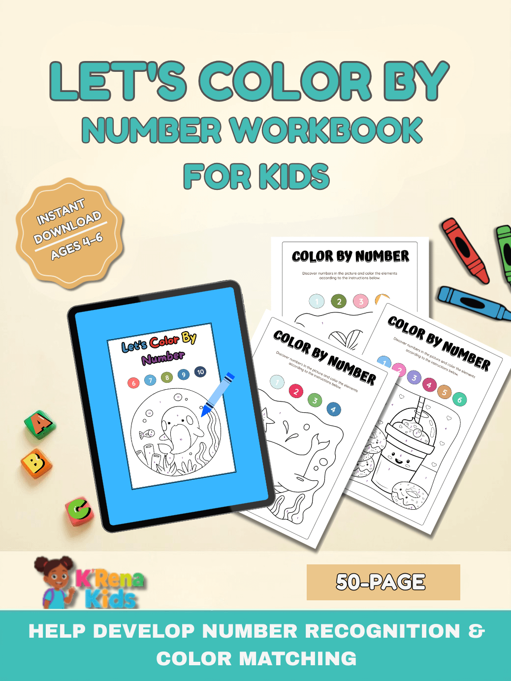 Let's Color By Number Workbook product image (1)