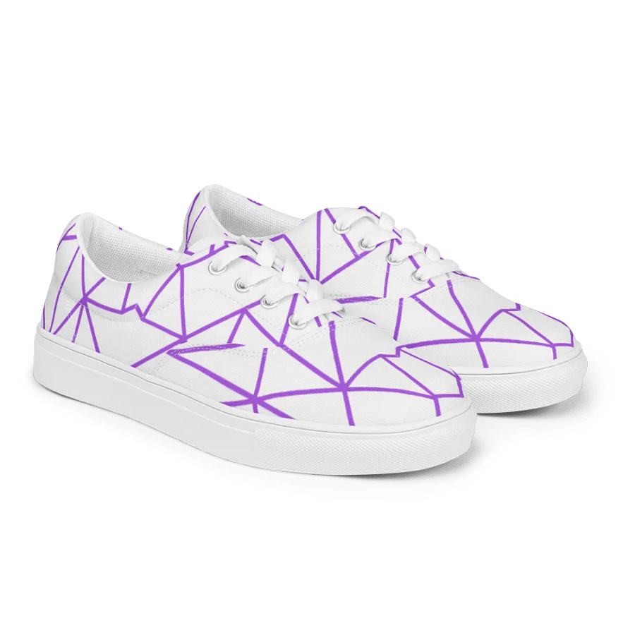Lace-Up Canvas Shoes: Purple Geometric product image (3)