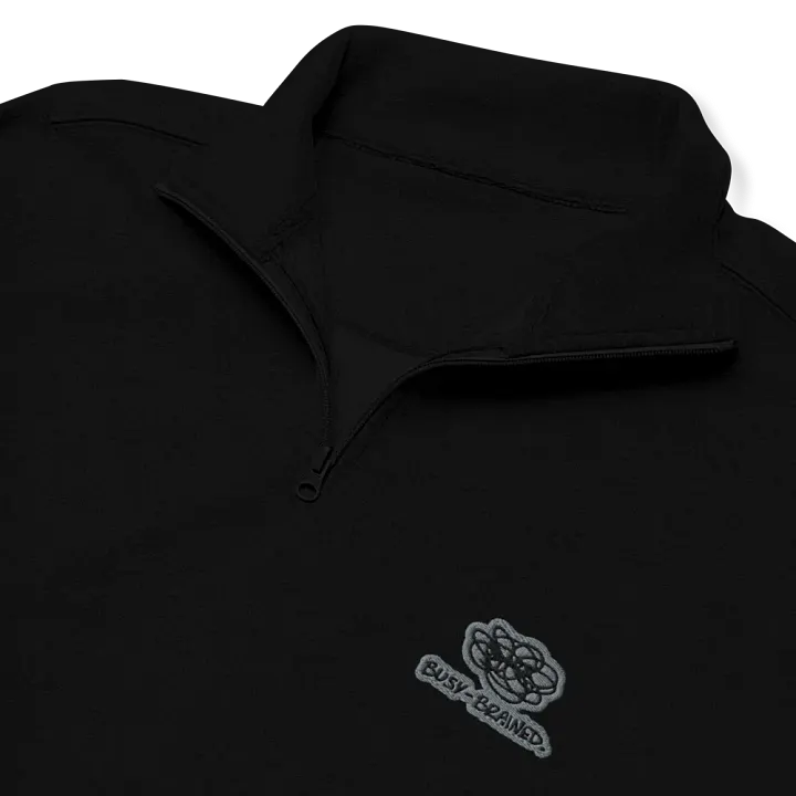 BUSY-BRAINED (smoke design) embroidered quarter zip product image (1)