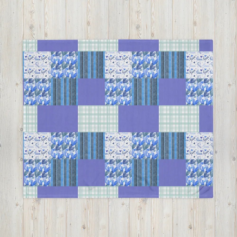 Patchwork Throw Blanket – Serene Blue Harmony product image (9)