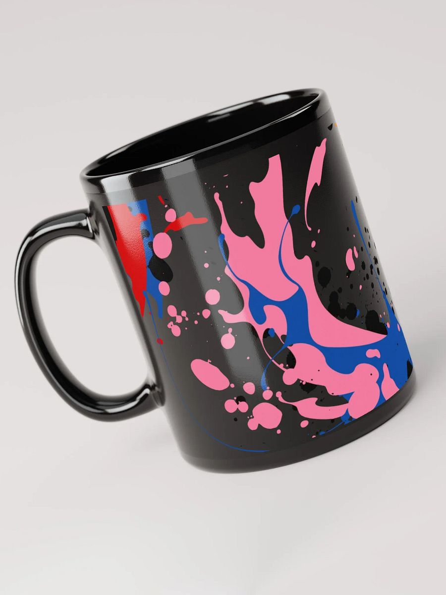 Splashed Paint Abstract Design Black Mug product image (6)