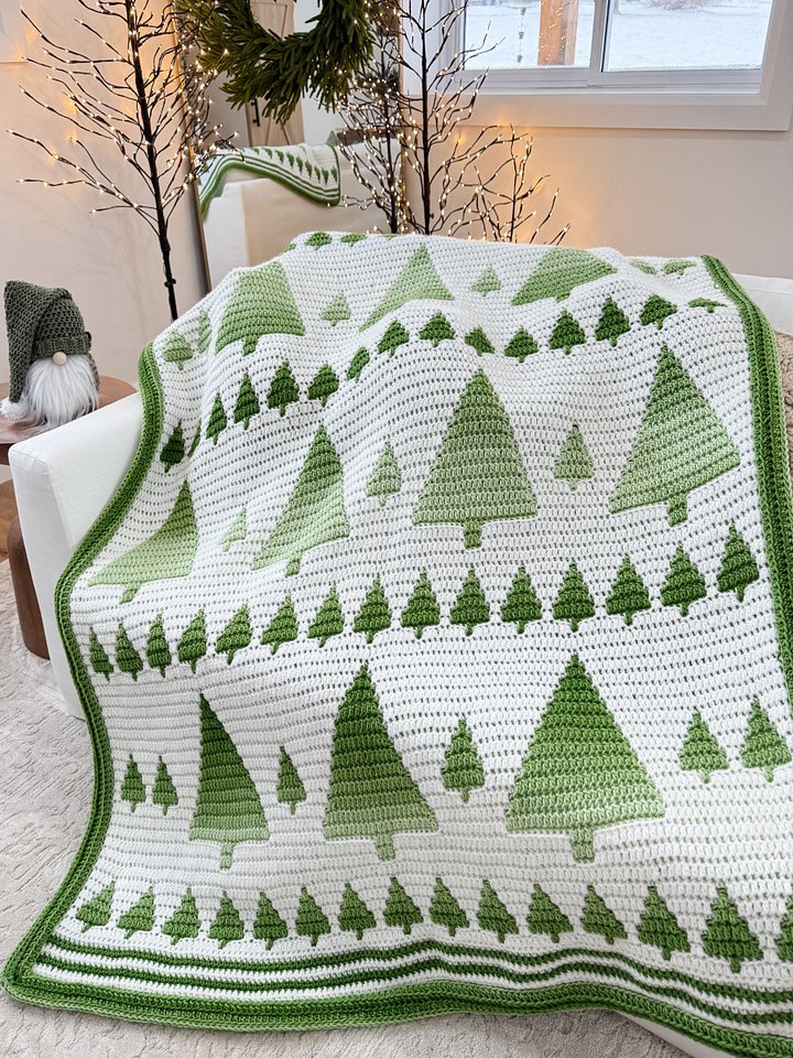 Winter Forest Mosaic Blanket Crochet Pattern product image (1)