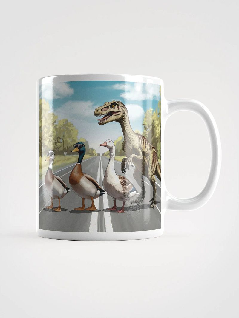 Duck, Duck, Goose, Velociraptor 2 sided mug