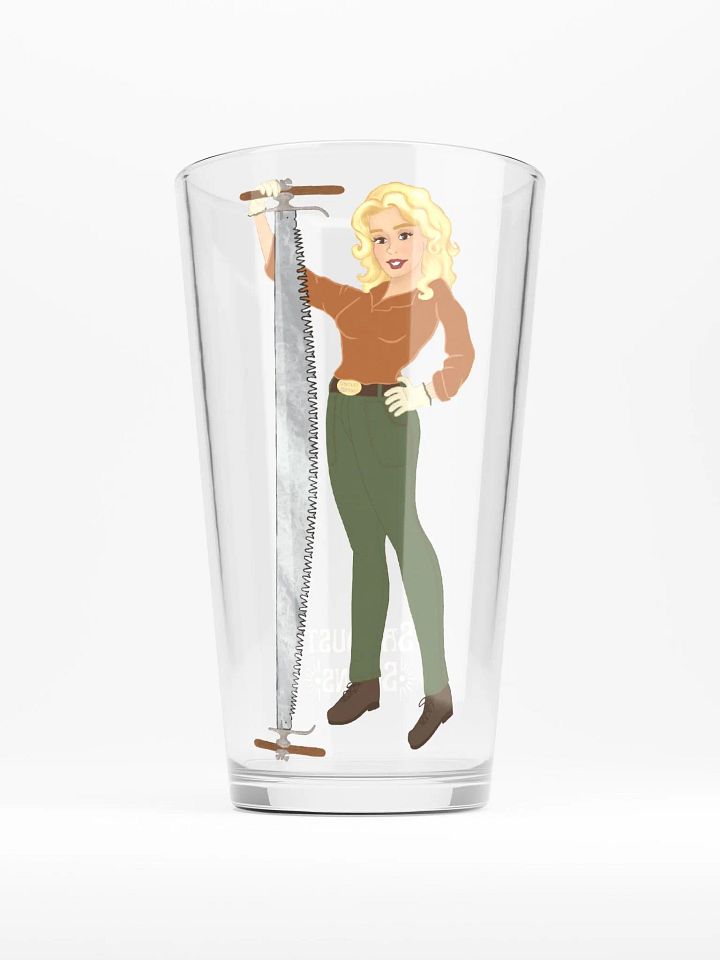 Crosscut Saw Blonde Dolly Pinup Pint Glass product image (1)