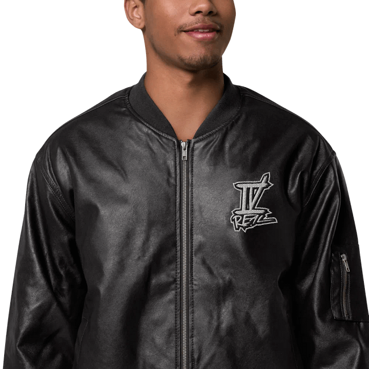 IVREAL Logo Faux Leather Bomber Jacket product image (1)