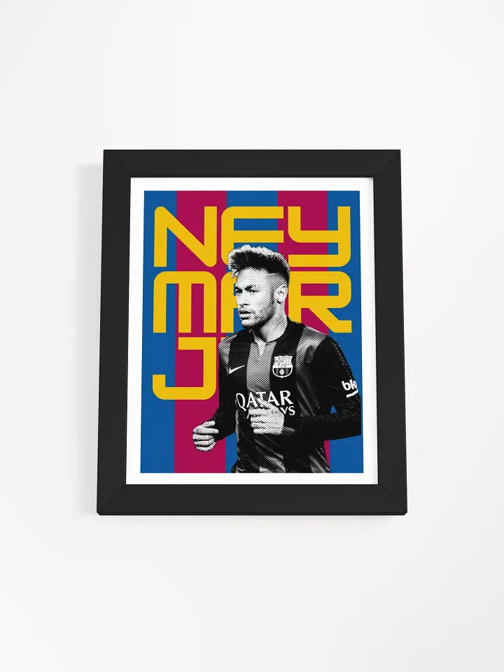 Neymar Jr BW Barcelona Name Art Framed Print product image (1)
