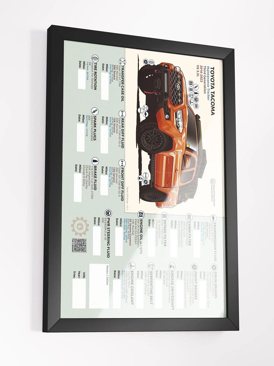 3RD GEN MAINTENANCE TRACKER V1.1 - Octane (Framed) product image (4)