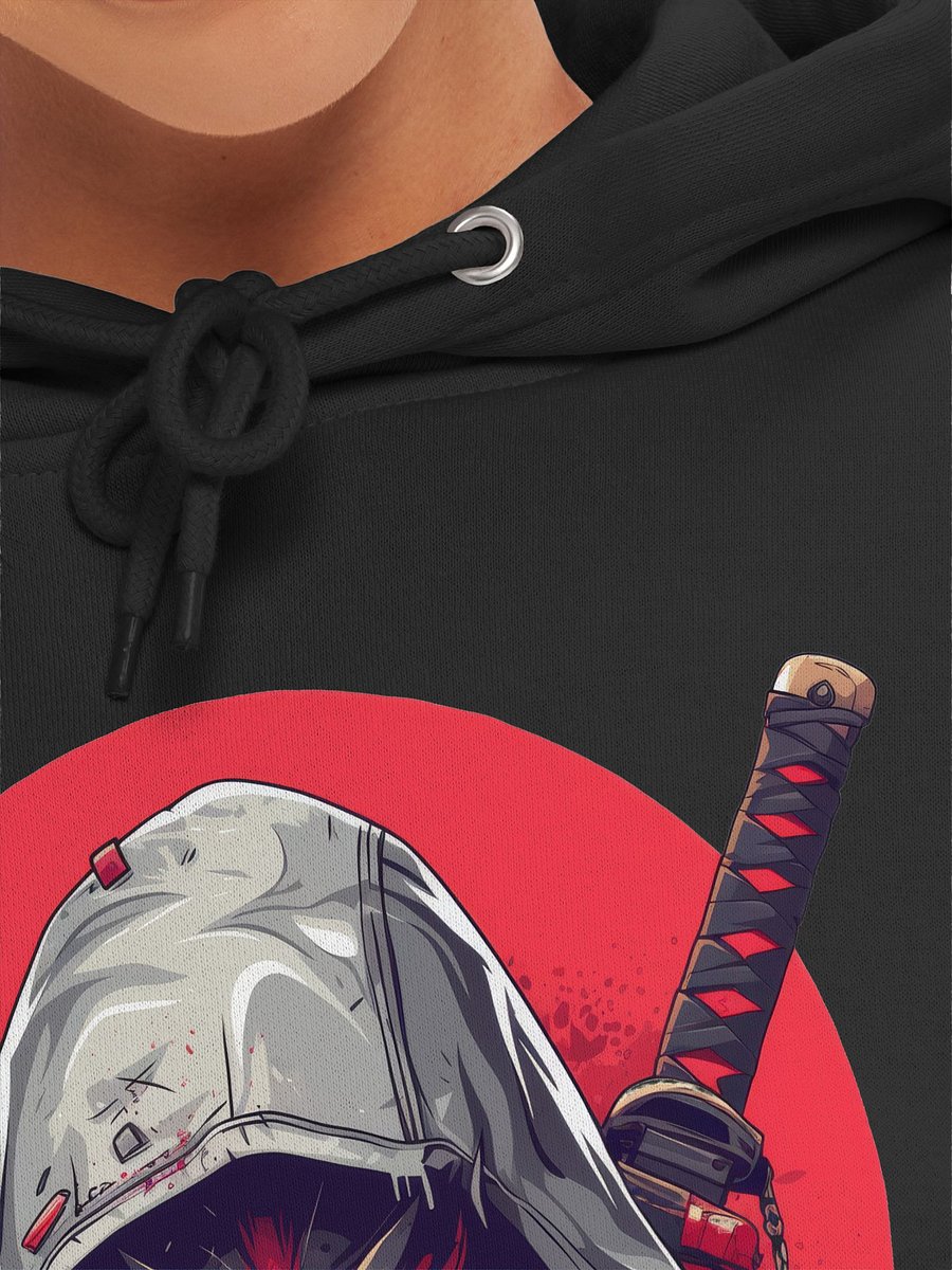 Samurai Ninja Graphic Black Hoodie product image (7)