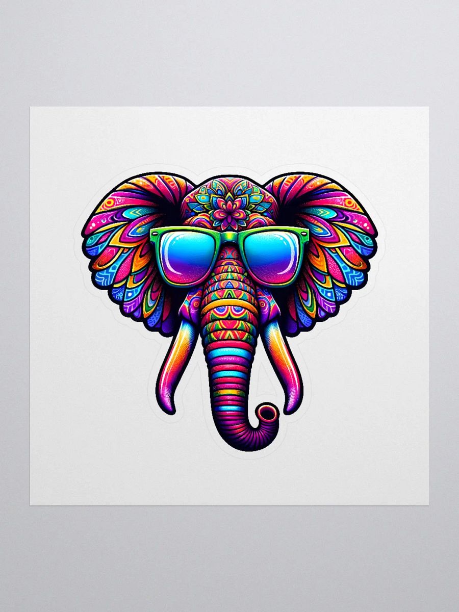 Vibrant Psychedelic Elephant Sticker product image (2)