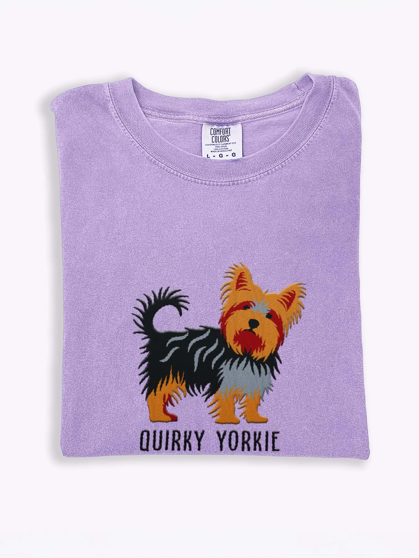 Quirky Yorkie T-Shirt(Embroidered) of a Yorkshire Terrier(2) product image (1)