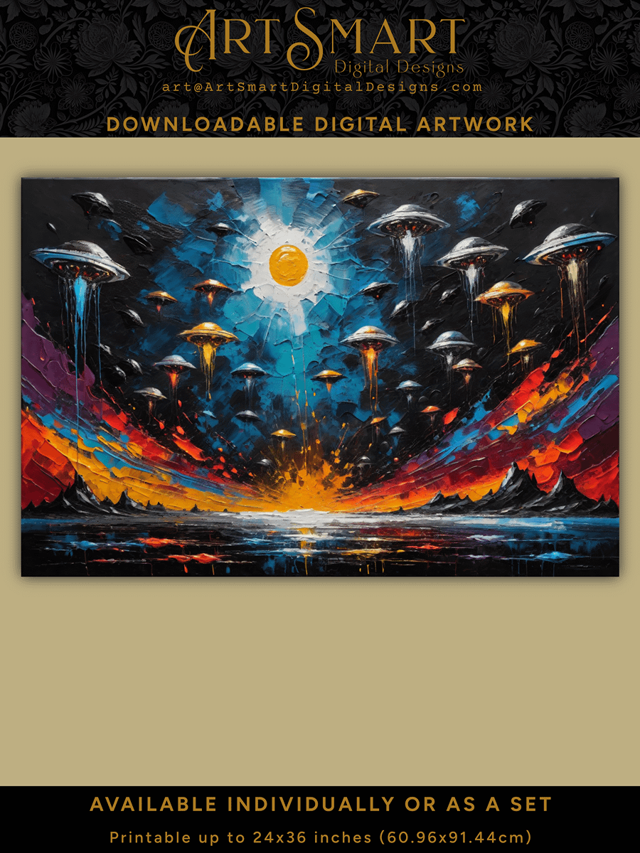 Abstract Alien Invasion 1 - Digital Download Set of 6 (Save 14% off individual prices) product image (7)