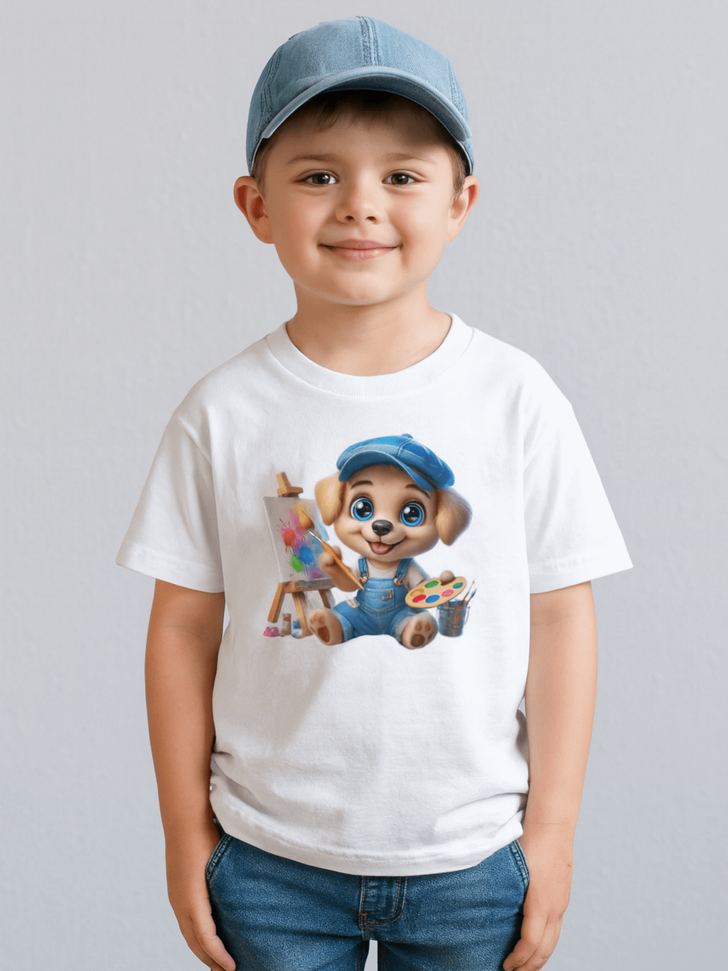 Cute Puppy Artist Youth T-Shirt product image (1)