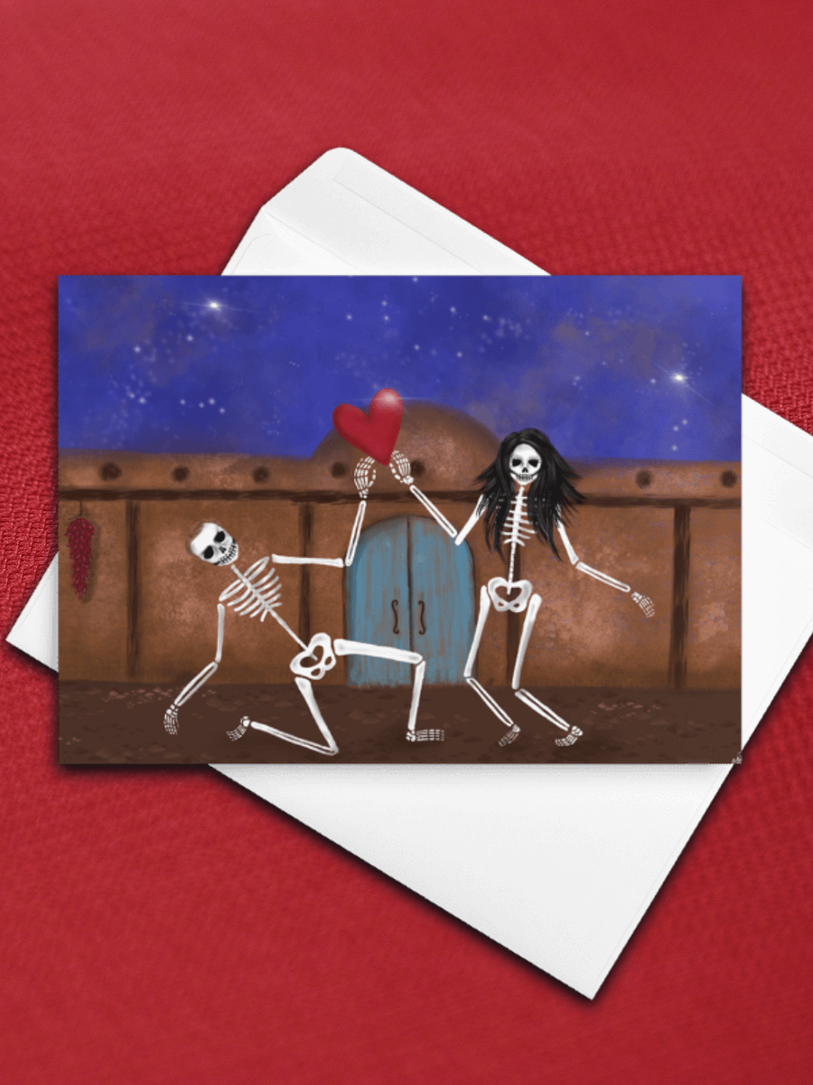 Two Skeletons under the stars Greeting Card product image (1)