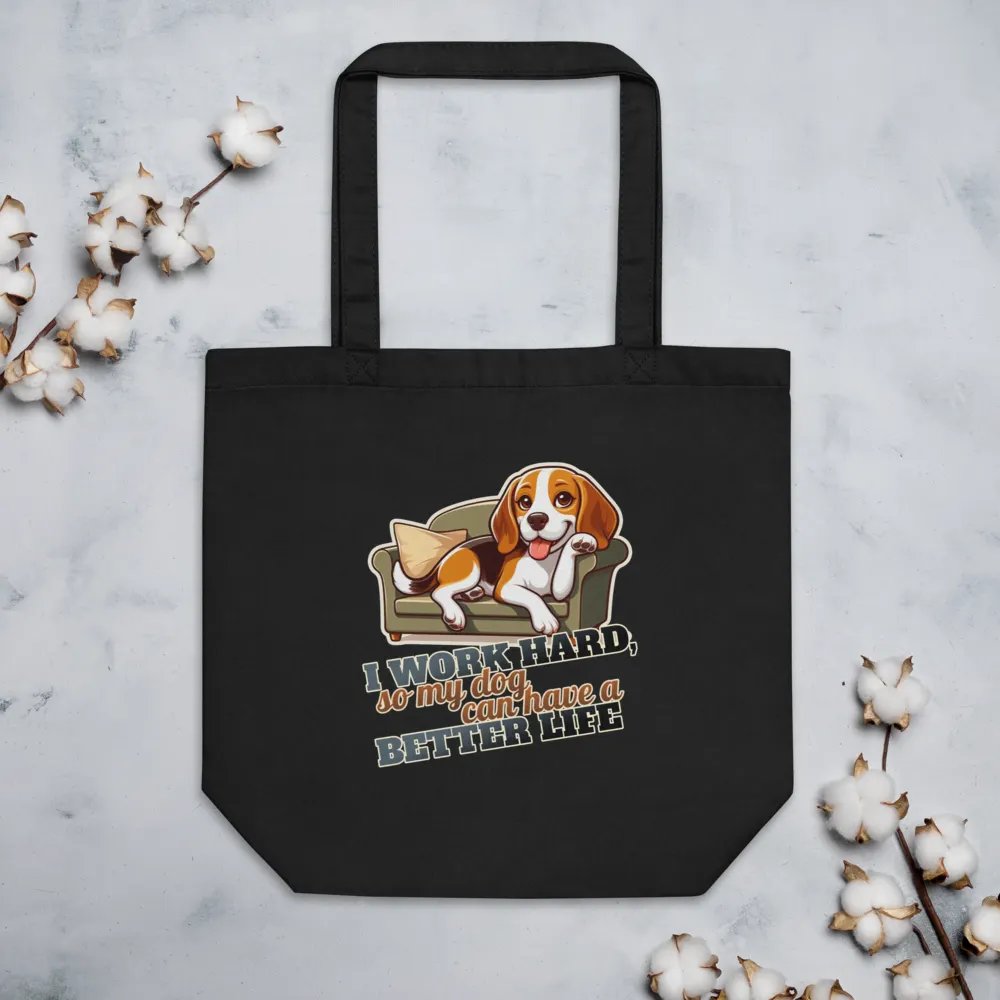 Work Hard - Beagle Sofa Tote Bag product image (4)