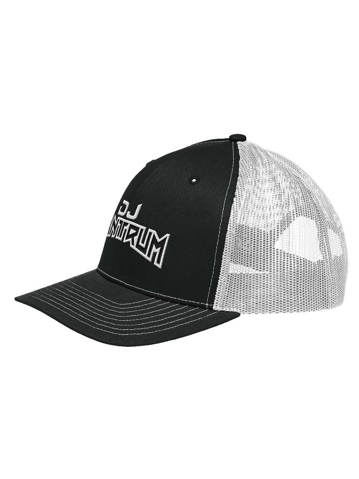DJ TanTrum Trucker Hat (White & Black Trimmed Logo) product image (65)