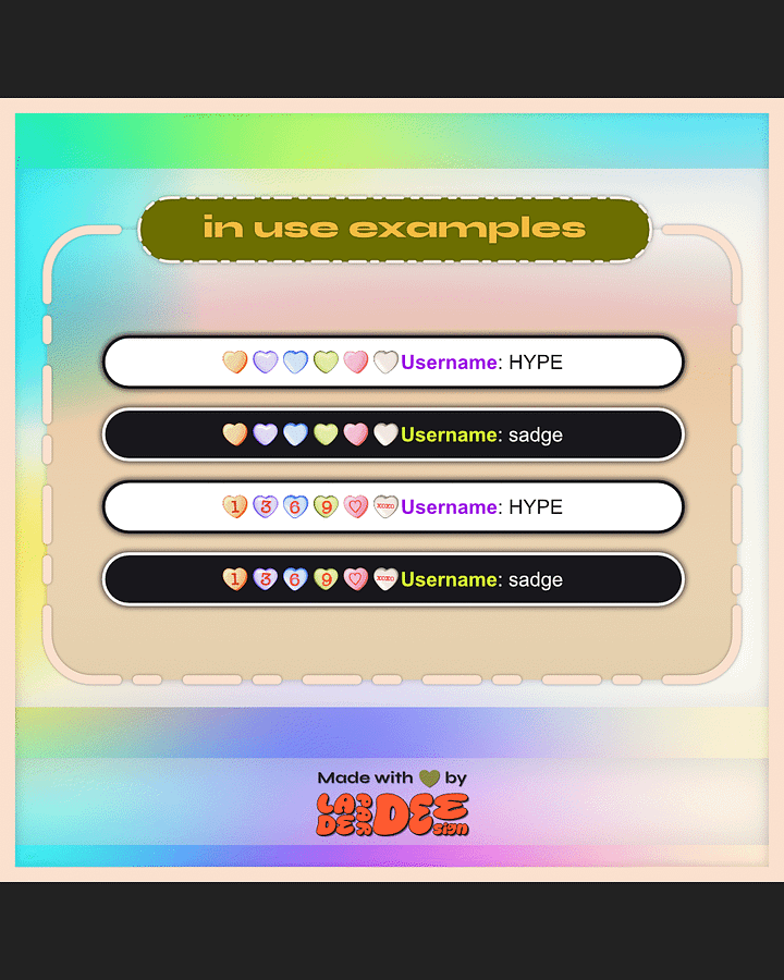Candy Heart Badges product image (2)